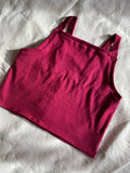 Cropped Vest in Berry - Organic Cotton Jersey
