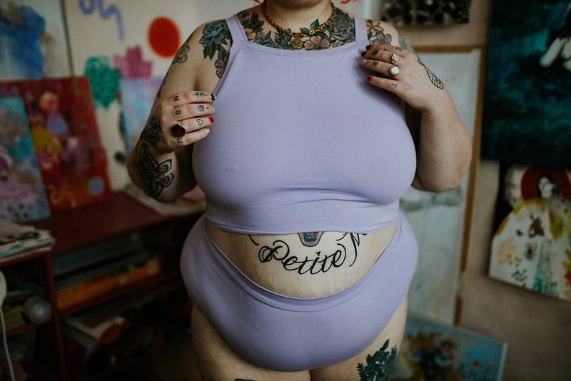 Cropped Vest in Iris - Organic Cotton Jersey