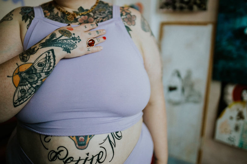 Cropped Vest in Iris - Organic Cotton Jersey